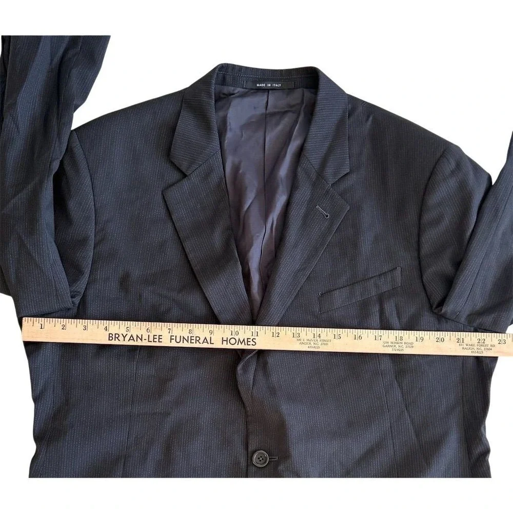 Armani Collezioni Men Blue Wool Blazer Jacket 46R formal Saks 5th Ave Careercore